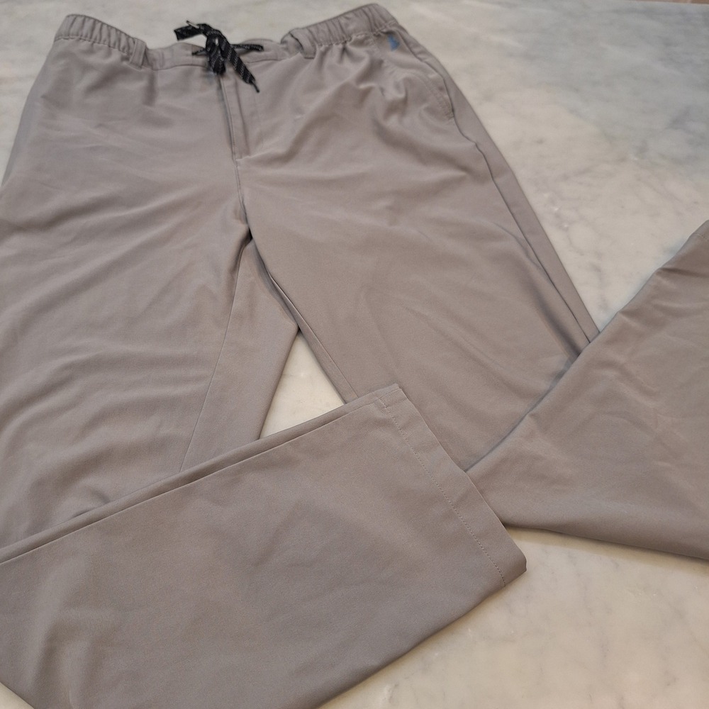 Chubbies Everyday Pant Mens Lg Grey Elastic Waist Stretch Golf Trousers Casual